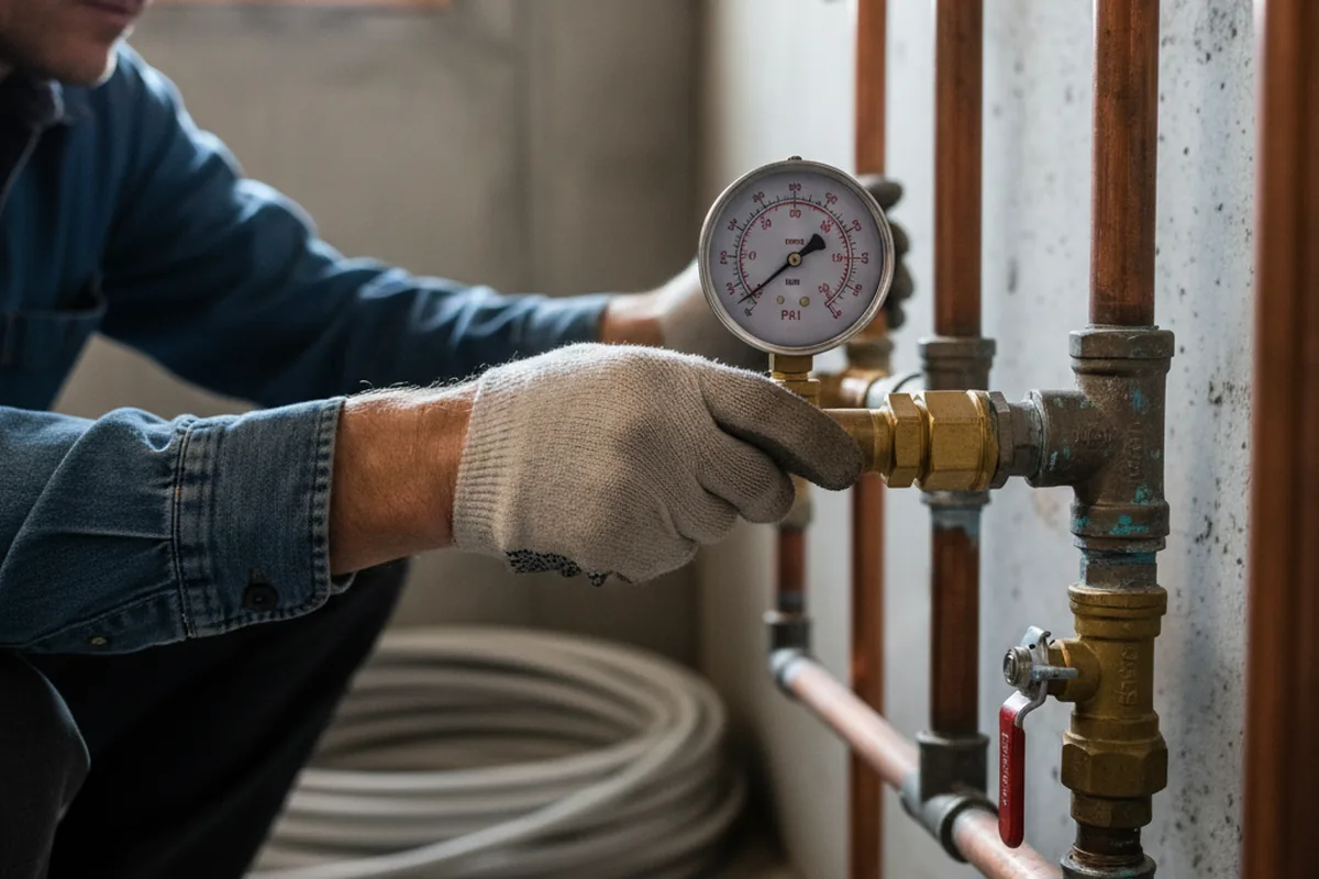 Pressure testing a repaired line during Water Line Repair in Olympia Fields